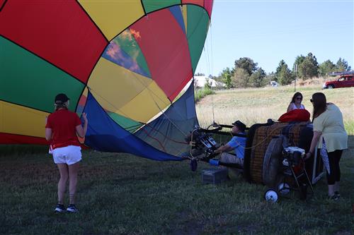 Hot air balloon inflation